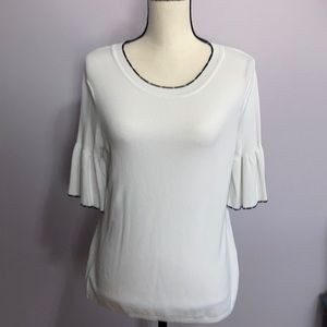 Bell sleeve white sweater